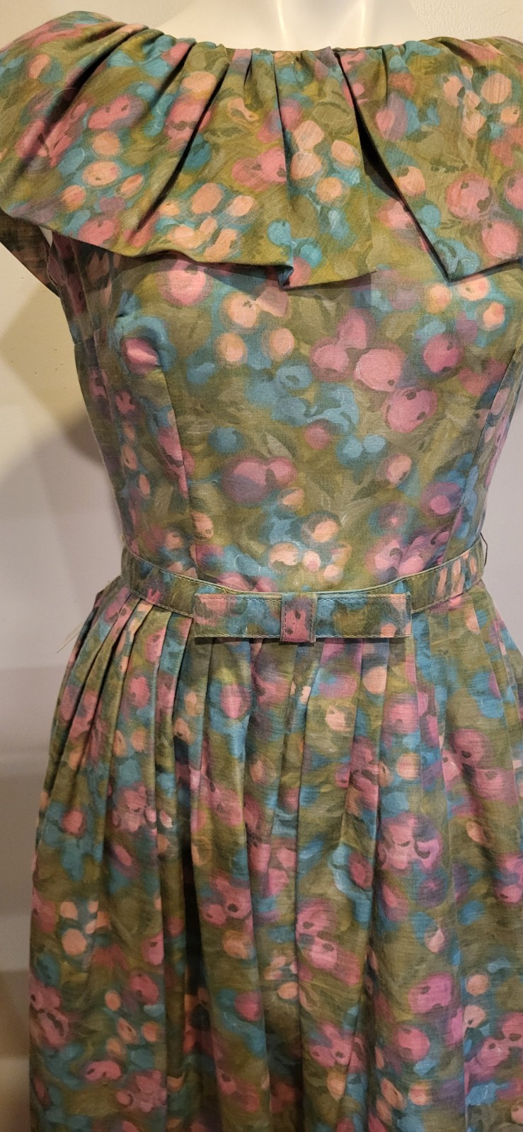 Carol Rodgers Juniors Size 11 Vtg 50s 60s Floral Dress Never Worn w/ Tag