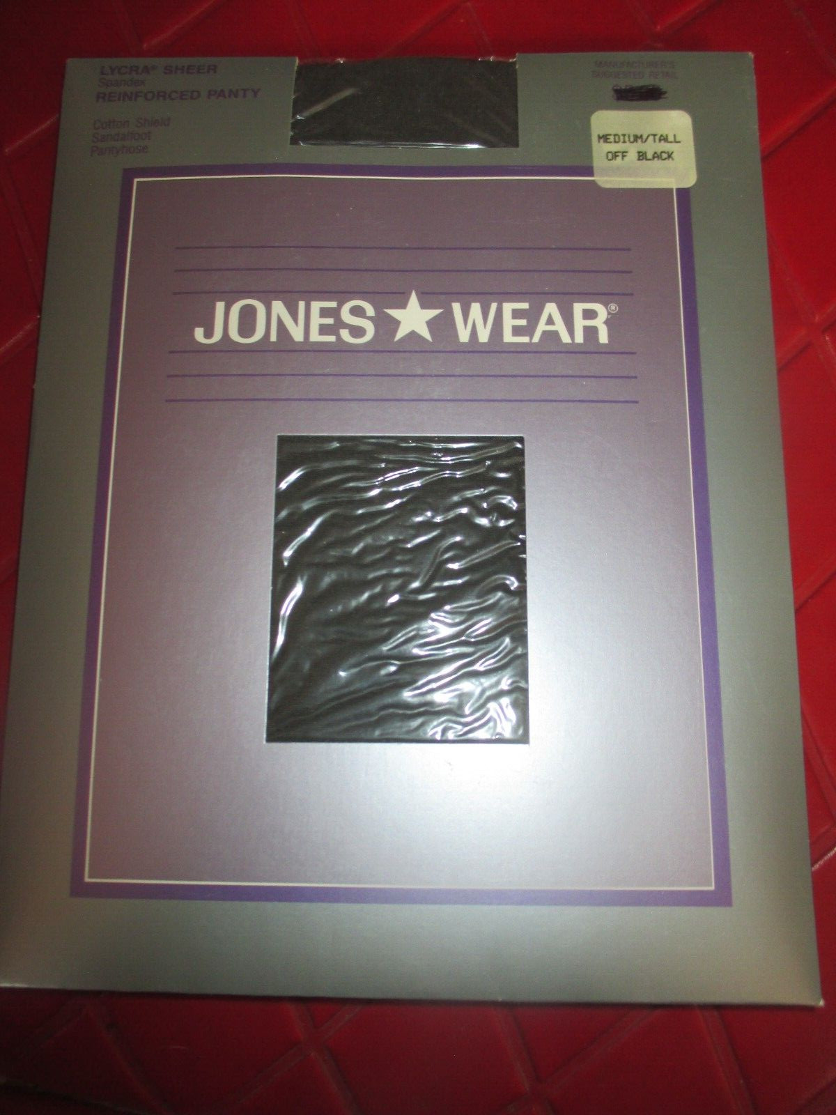 JONES WEAR Vintage BLACK Nylon PANTYHOSE-Size MED TALL – 120 to 170 lbs – 1990&rsquo;s