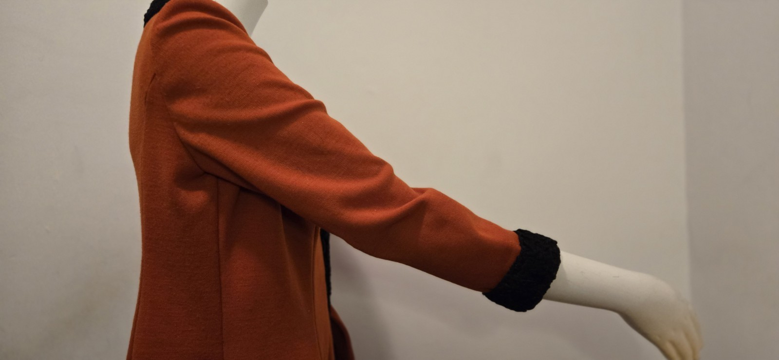 Vtg Alfred Werber 1960S MOD Red Wrap Coat Foxy Red & Black Shearling Accen S/M