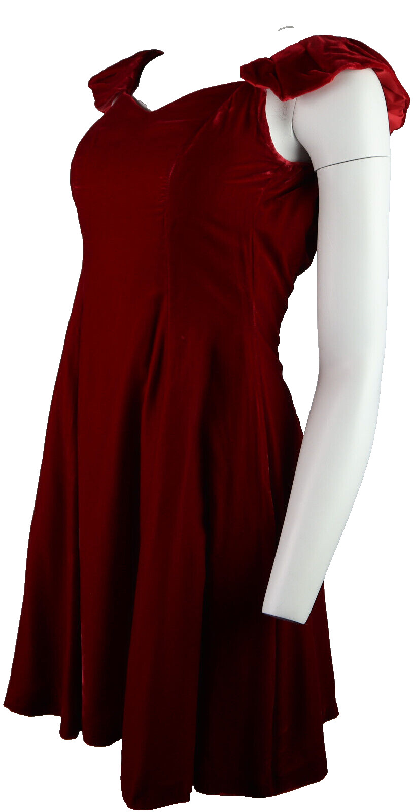 Vtg 80s Hand Made Women’s Jrs XS 0 2 Red Velvet Fit & Flare Party Dress Corset