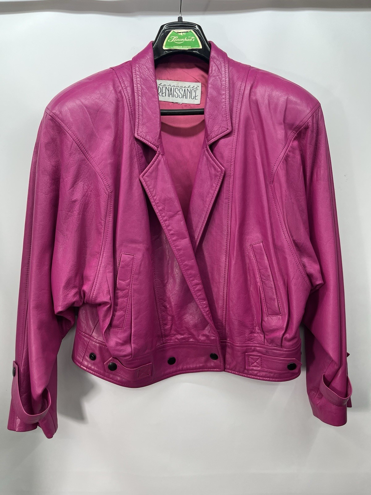Vtg 80s La Nouvelle Renaissance Hot Pink Leather Jacket Sz M Rockabilly