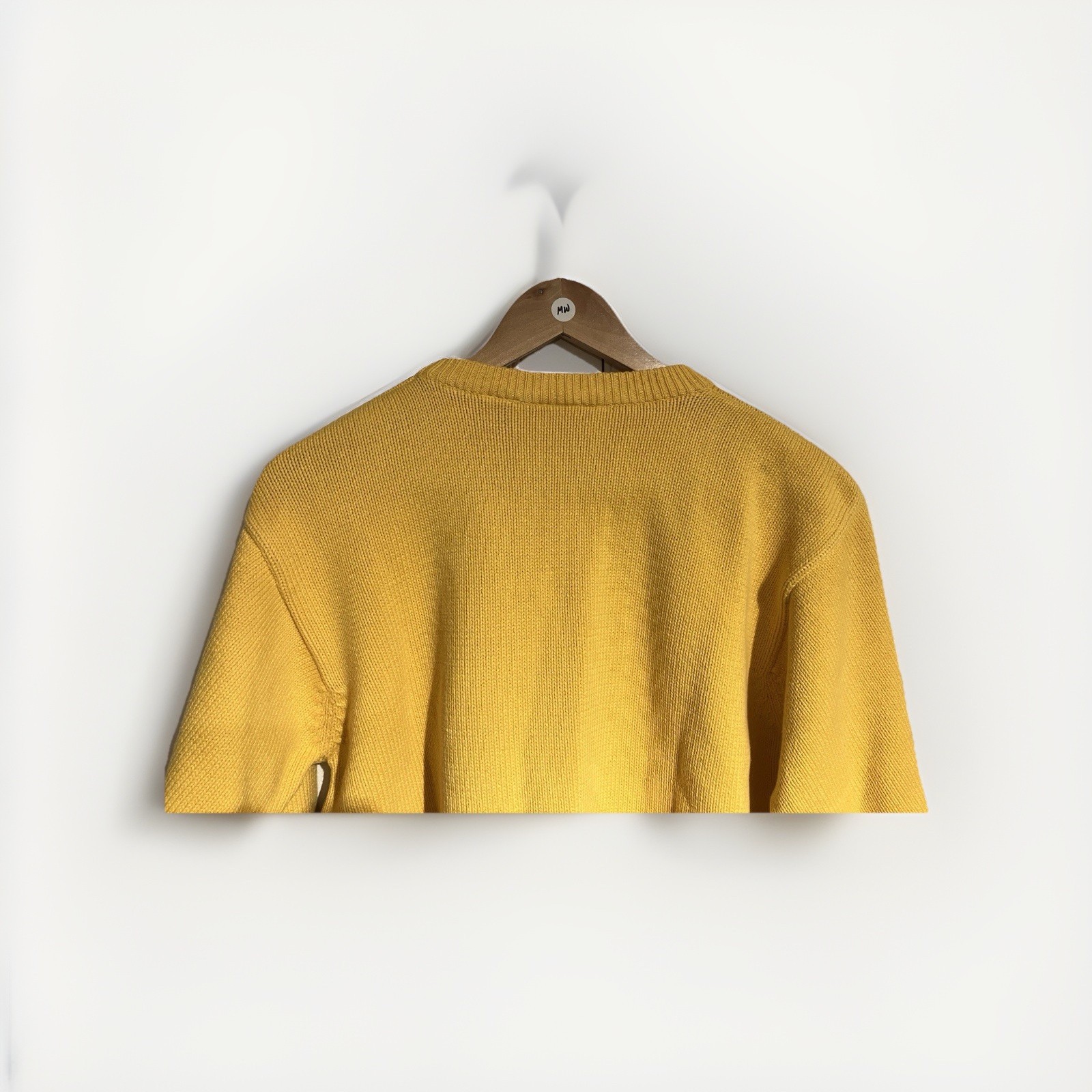 Vintage 80’s Essential Elements Yellow Cotton Crew Neck Sweater Size M Preppy