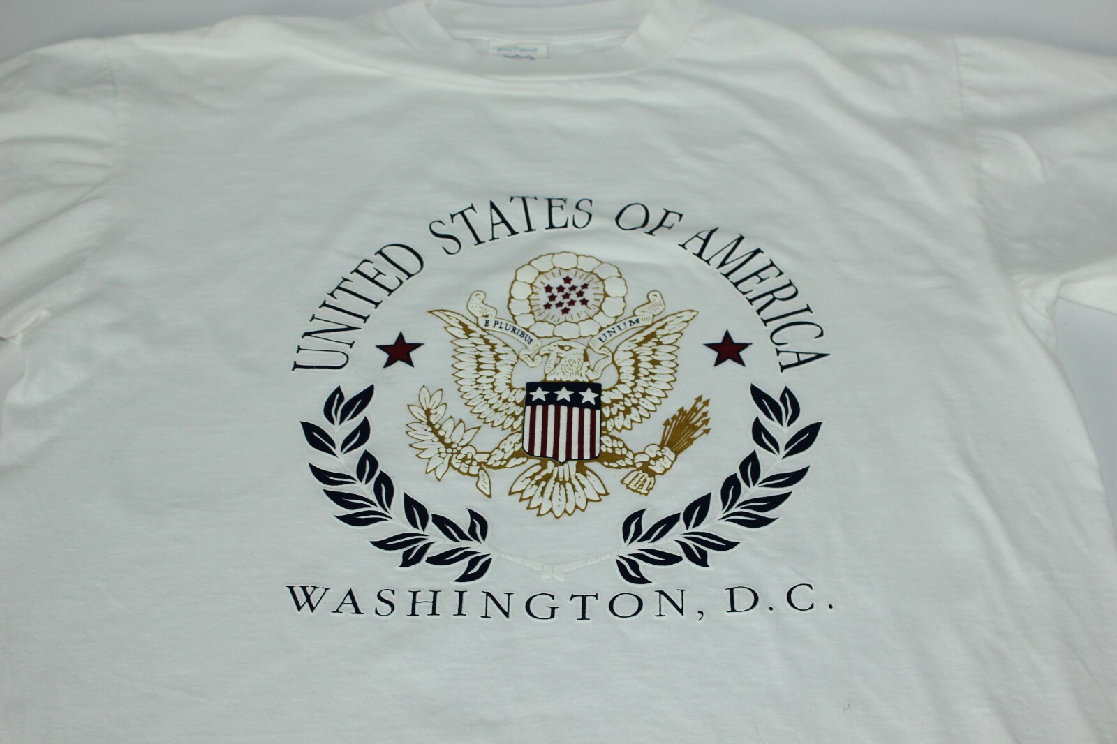VTG 80s Washington DC United States Crest L Large Womens White Tshirt