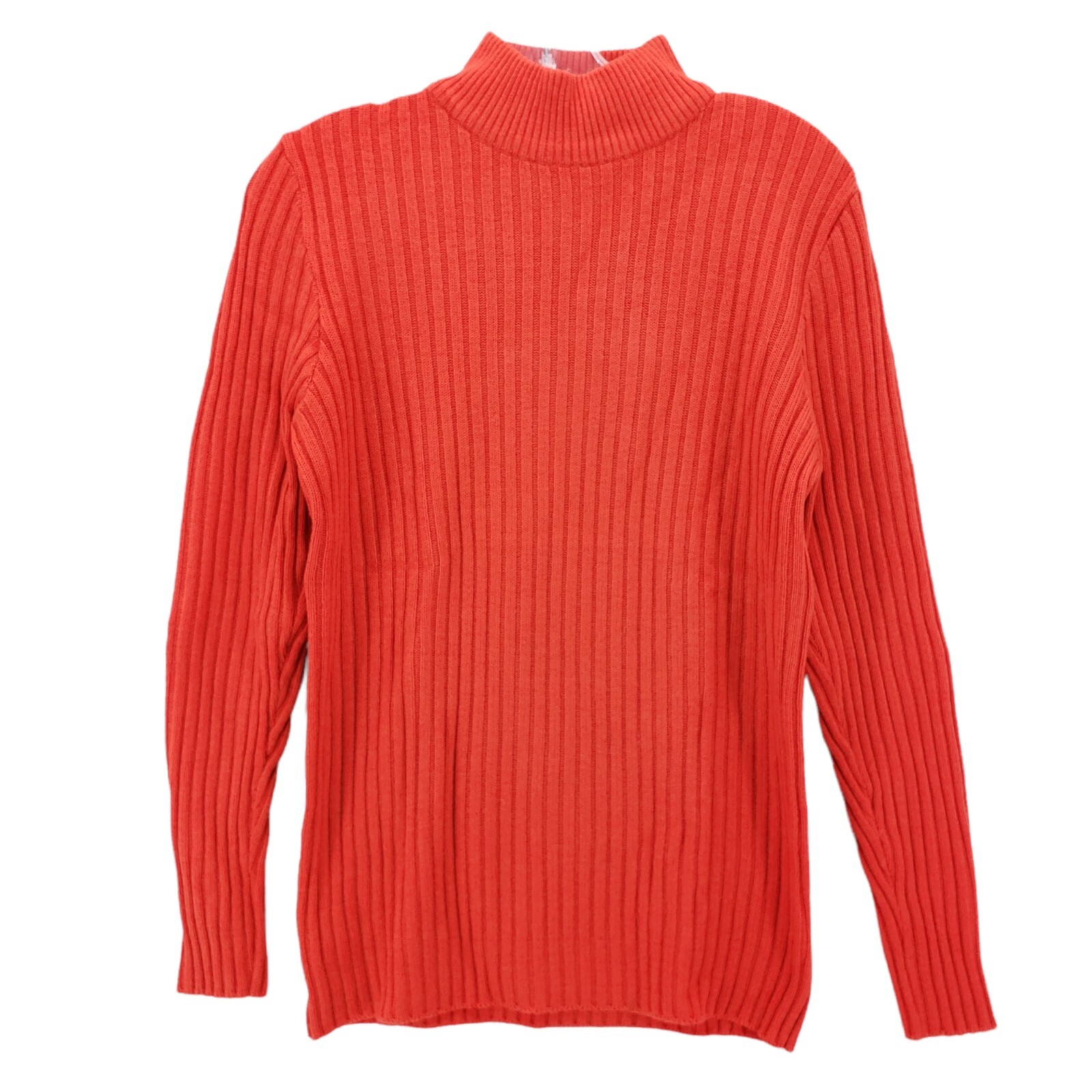 HARDY AMIES BYFORD Vintage Red 100% Wool Sweater Ribbed Mock Neck Size MEDIUM