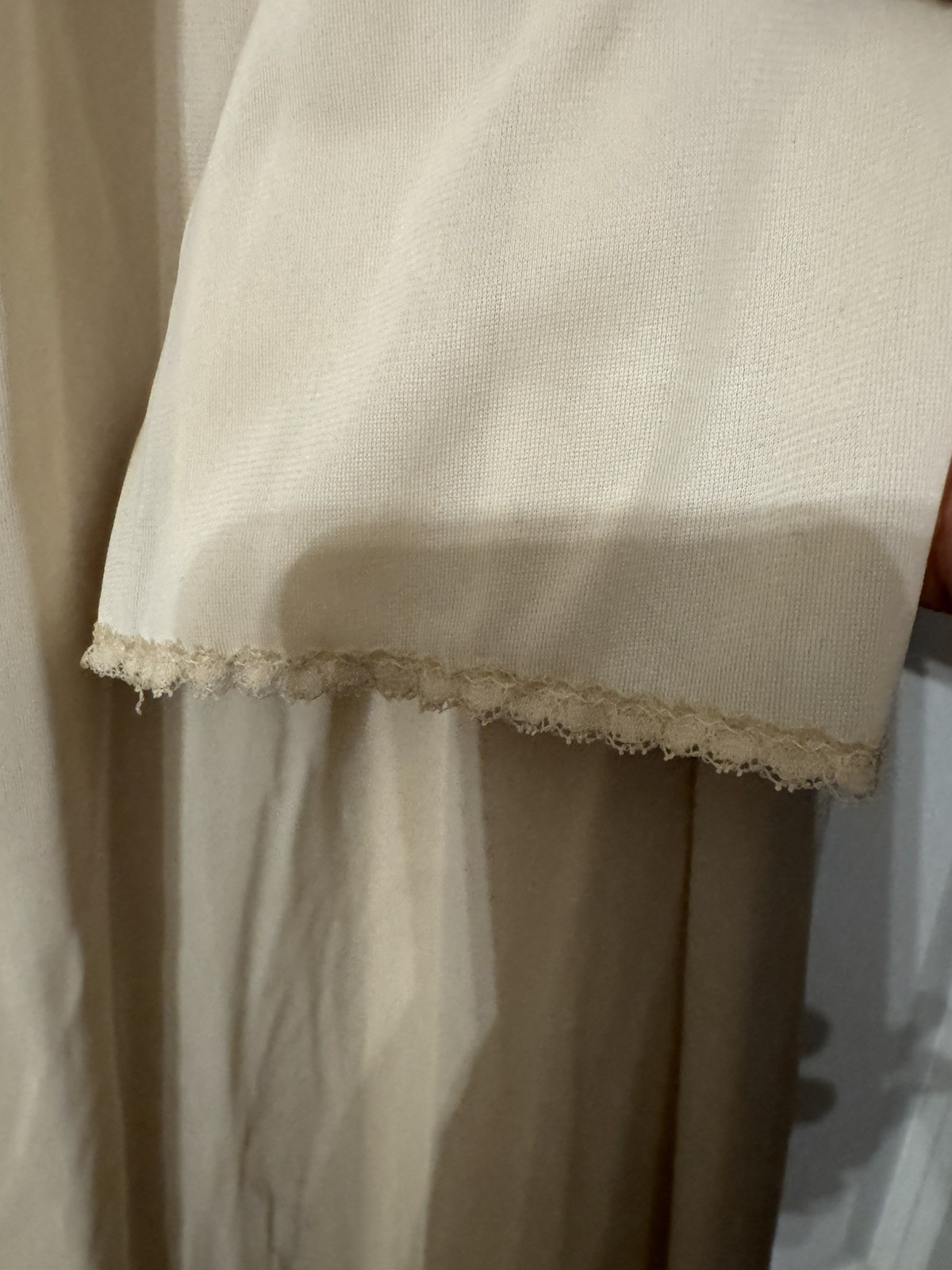Vintage Sears 2pc Embroidered Bodice Long Nightgown & Robe Large 38/40