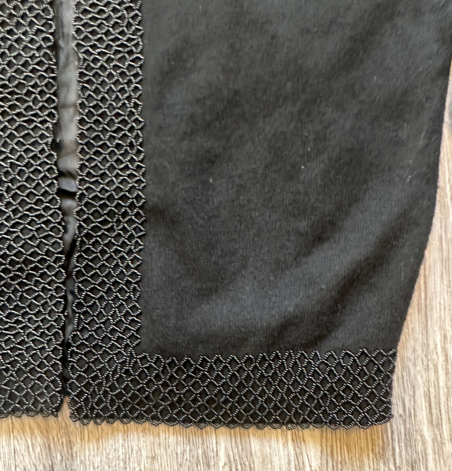 Vintage Cardigan Angora Wool Beaded Black Short Sleeve Doreen Small