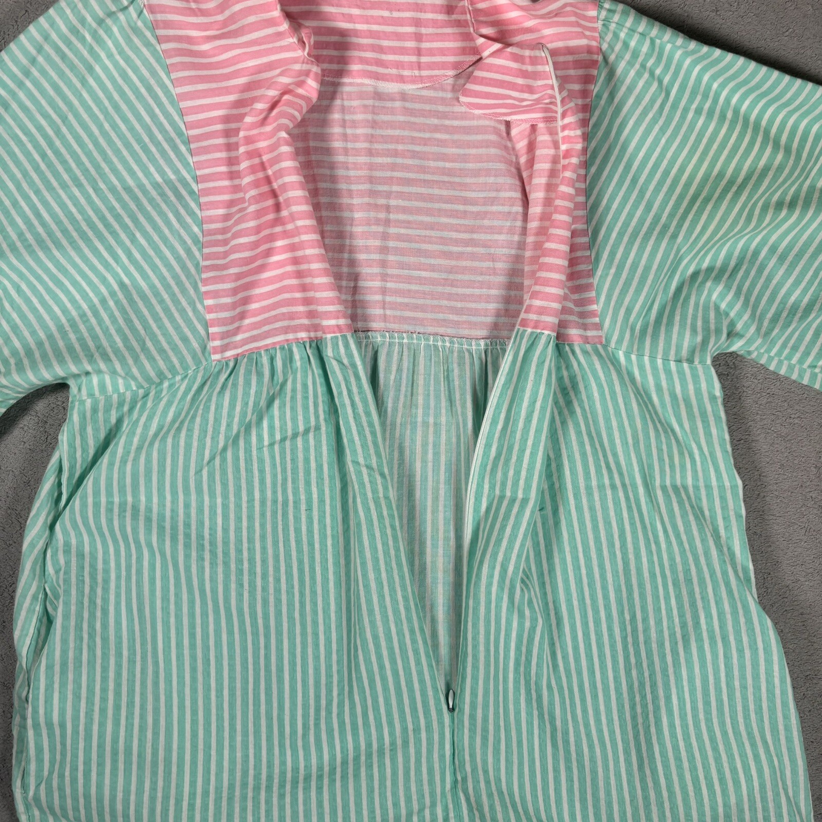 Vintage House Dress Pastel Color Block Bright Mumu M/L Relaxed Fit Knee Length