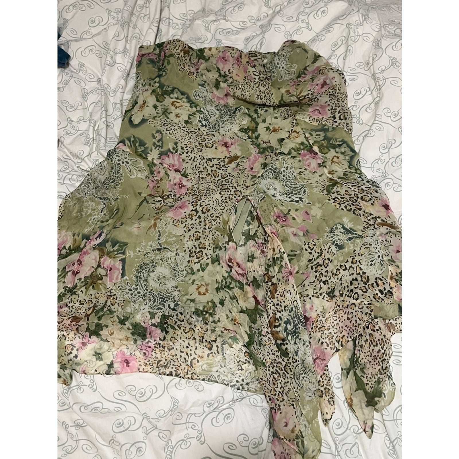 Rare Vintage Two Piece Silk Chiffon Set