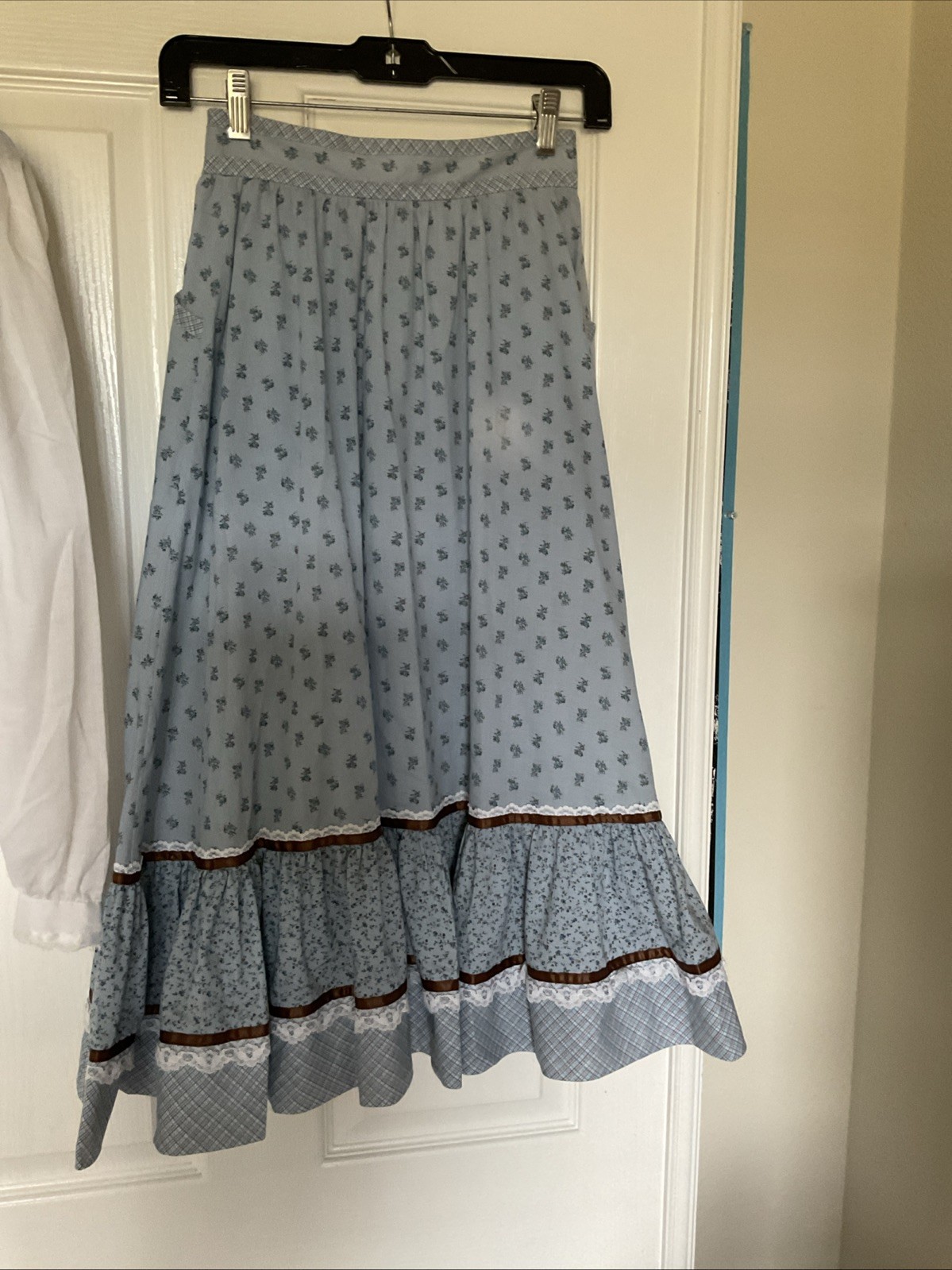 GUNNE SAX PATTERN HANDMADE VINTAGE SKIRT AND QUILTED VEST WITH BLOUSE XS