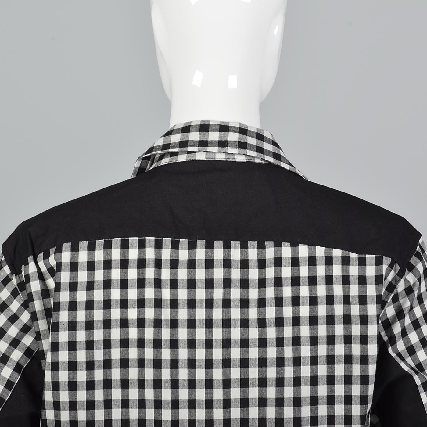 Comme des Garcons Black White Gingham Checker Oxford Shirt Cotton Button Down