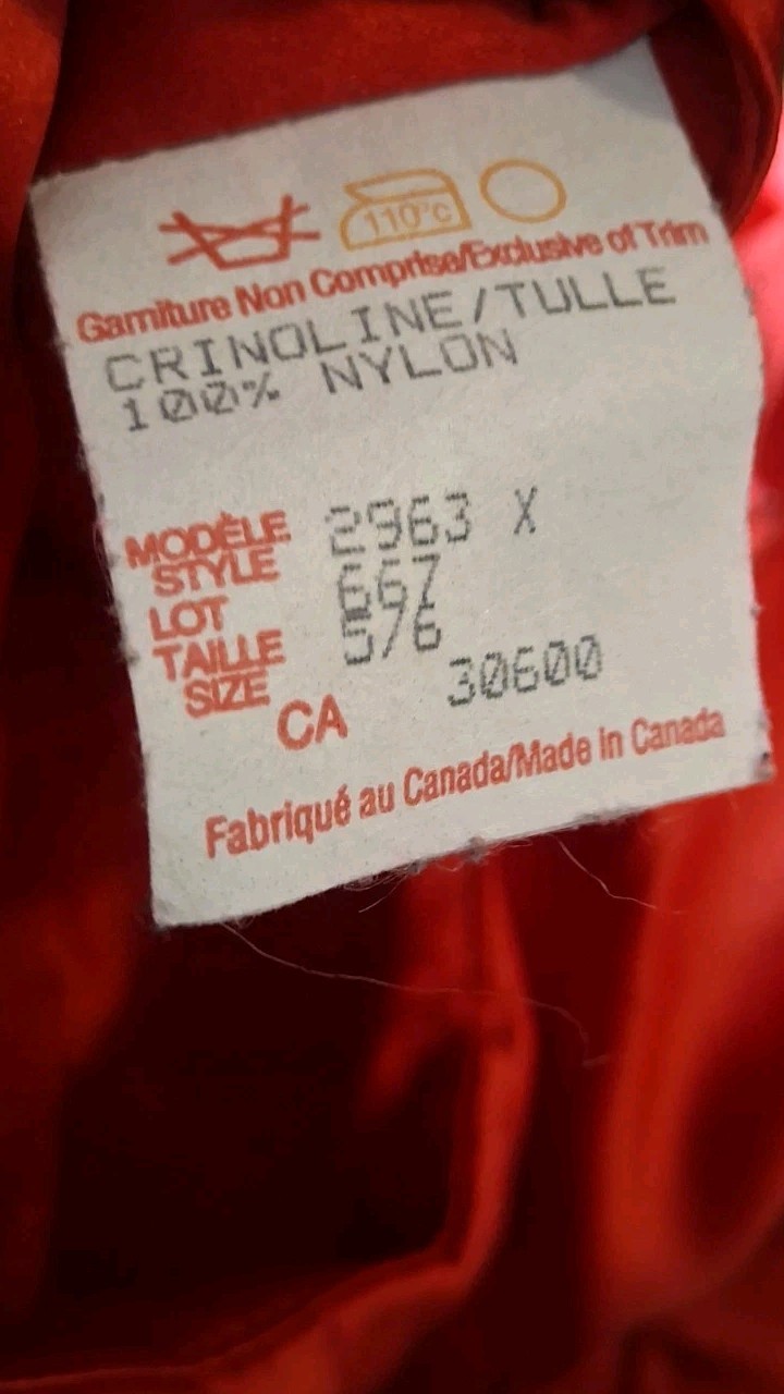 Vintage Red Polyester Formal Maxi Skirt Full Ball Gown Built-in Crinoline Canada