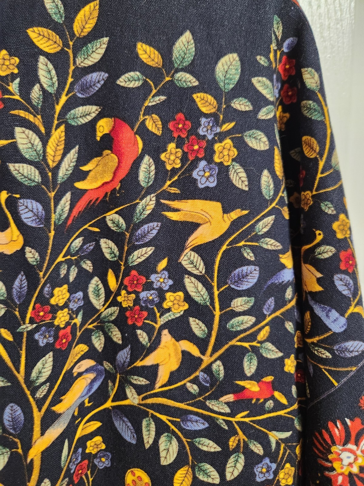Vtg Women&rsquo;s Asian Indian Bali Style Folk Art Jacket Wearable Art Tree Of Life