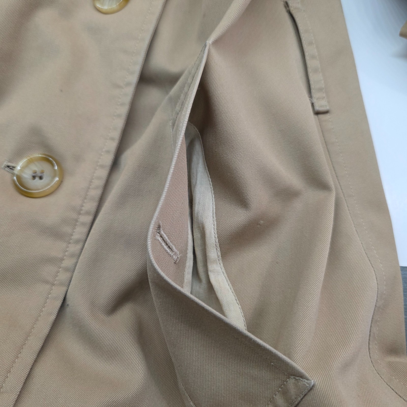 VTG Burberrys Trench Coat Made in England Adult 18X43 Distress READ Burberry