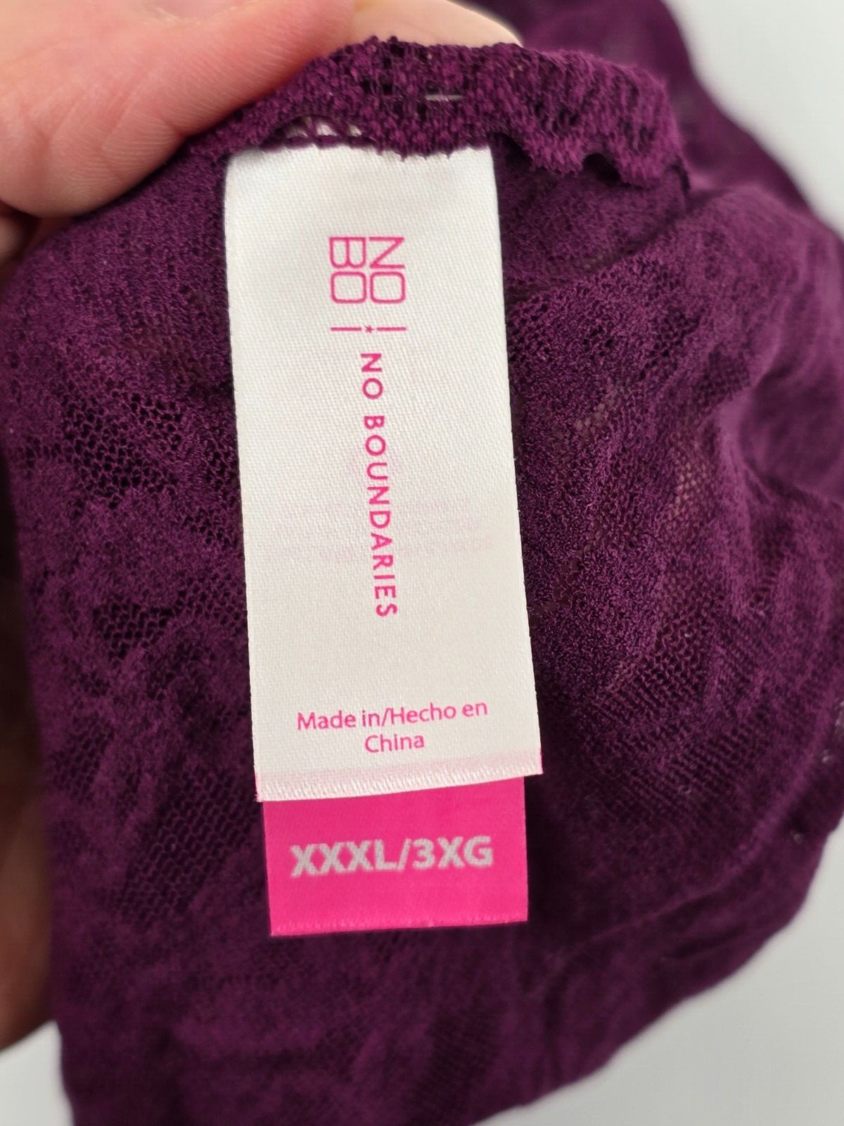 No Boundaries Sheer Stretch Lace Hipster Panties Burgundy Plus 10 3X XXXL