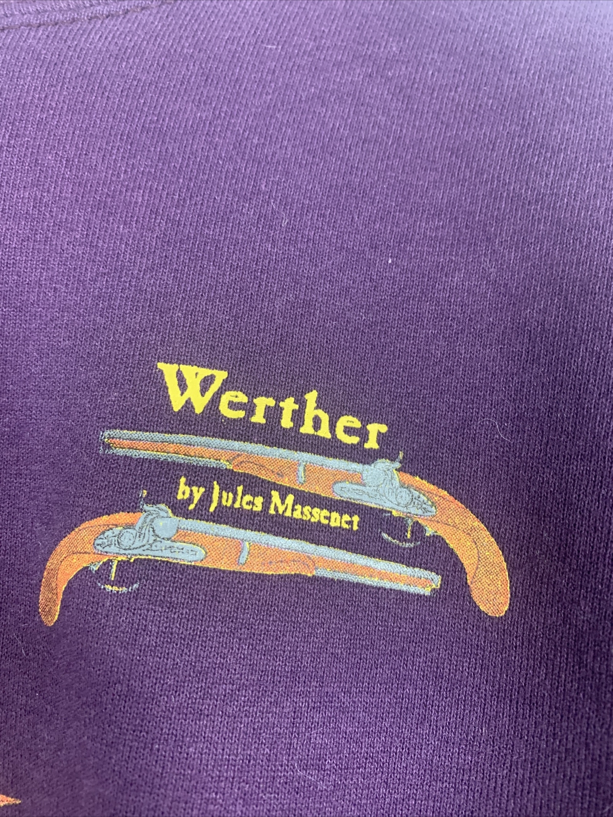 Vintage Oneita Medium Purple Fall Werther by Jules Massenet Opera 1997 Sweater