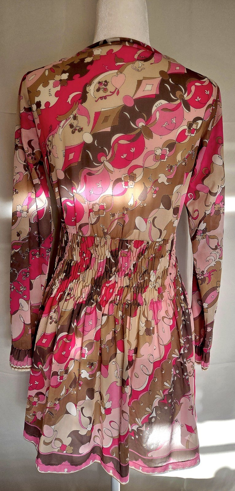 Emilio Pucci Vintage 1960s Pink Abstract Mini Dress