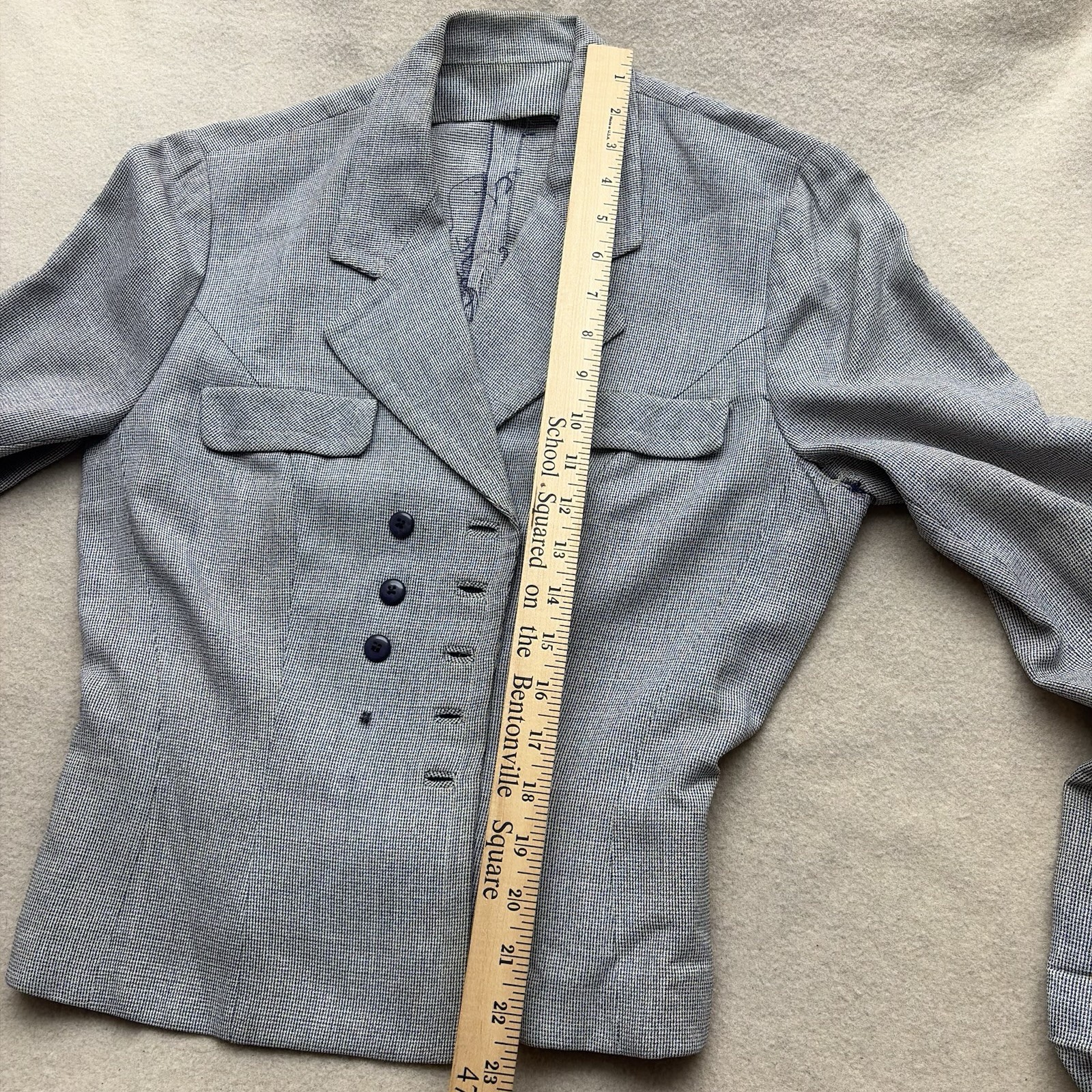 1950’s Duchess Royal Suit Jacket M Rayon Acetate Women’s Fashion Belt Back