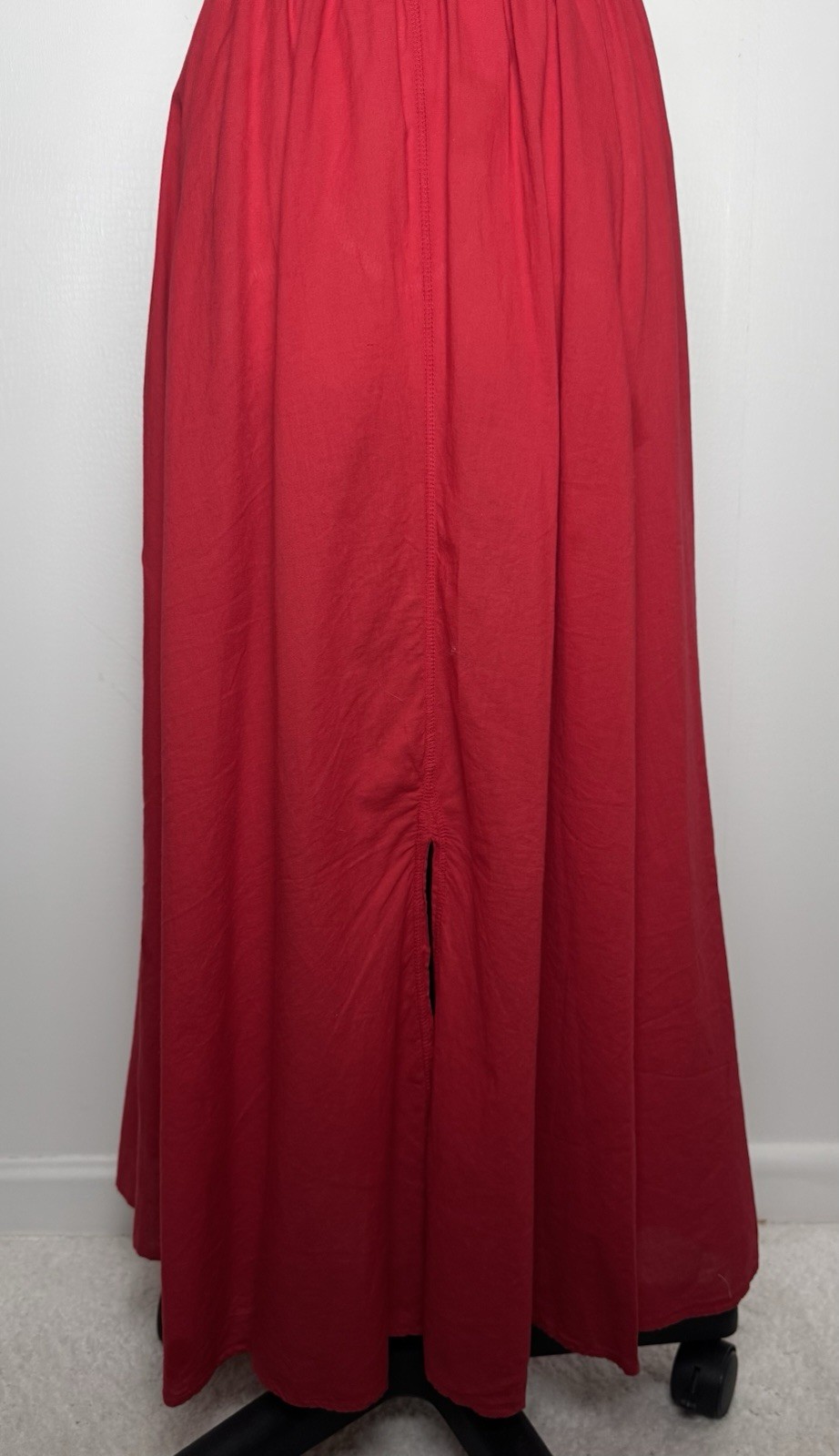 Vtg Luna Luz Red Halter Maxi Dress Resort Glamour Studio 54 Disco Goddess S/M