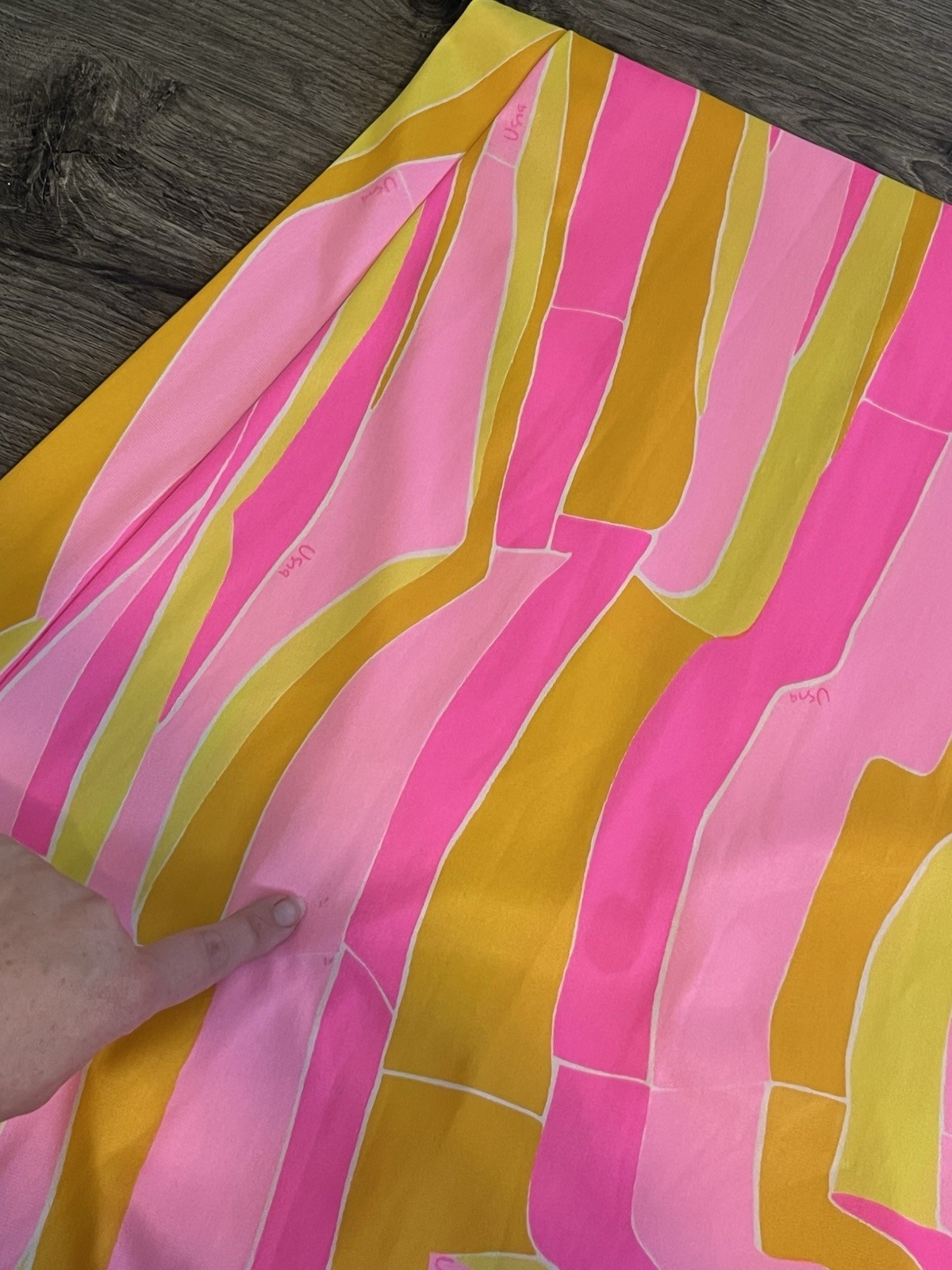 Vintage Vera for Formfit Rogers Maxi Slip Dress Sz Small (8-10) Pucci Print Pink