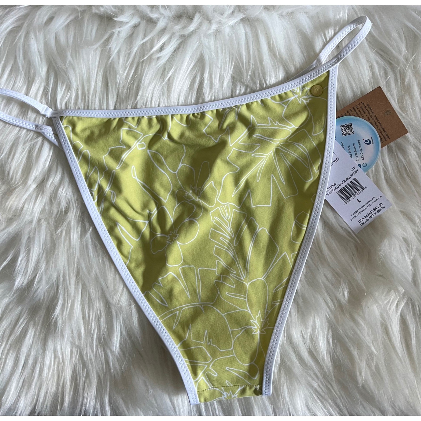NWT Volcom Reversible Skimpy Coverage Large Tropicoco