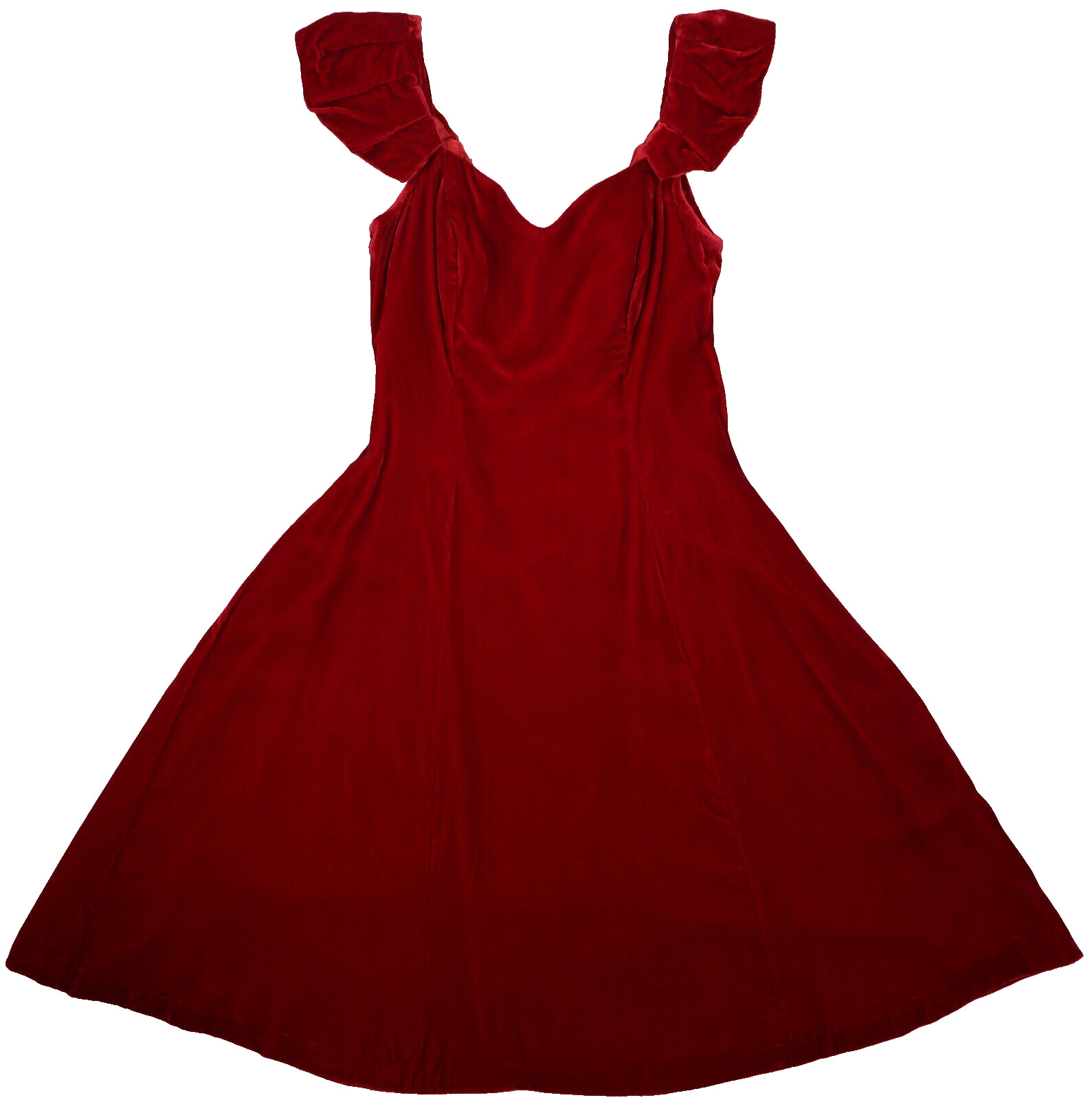Vtg 80s Hand Made Women’s Jrs XS 0 2 Red Velvet Fit & Flare Party Dress Corset