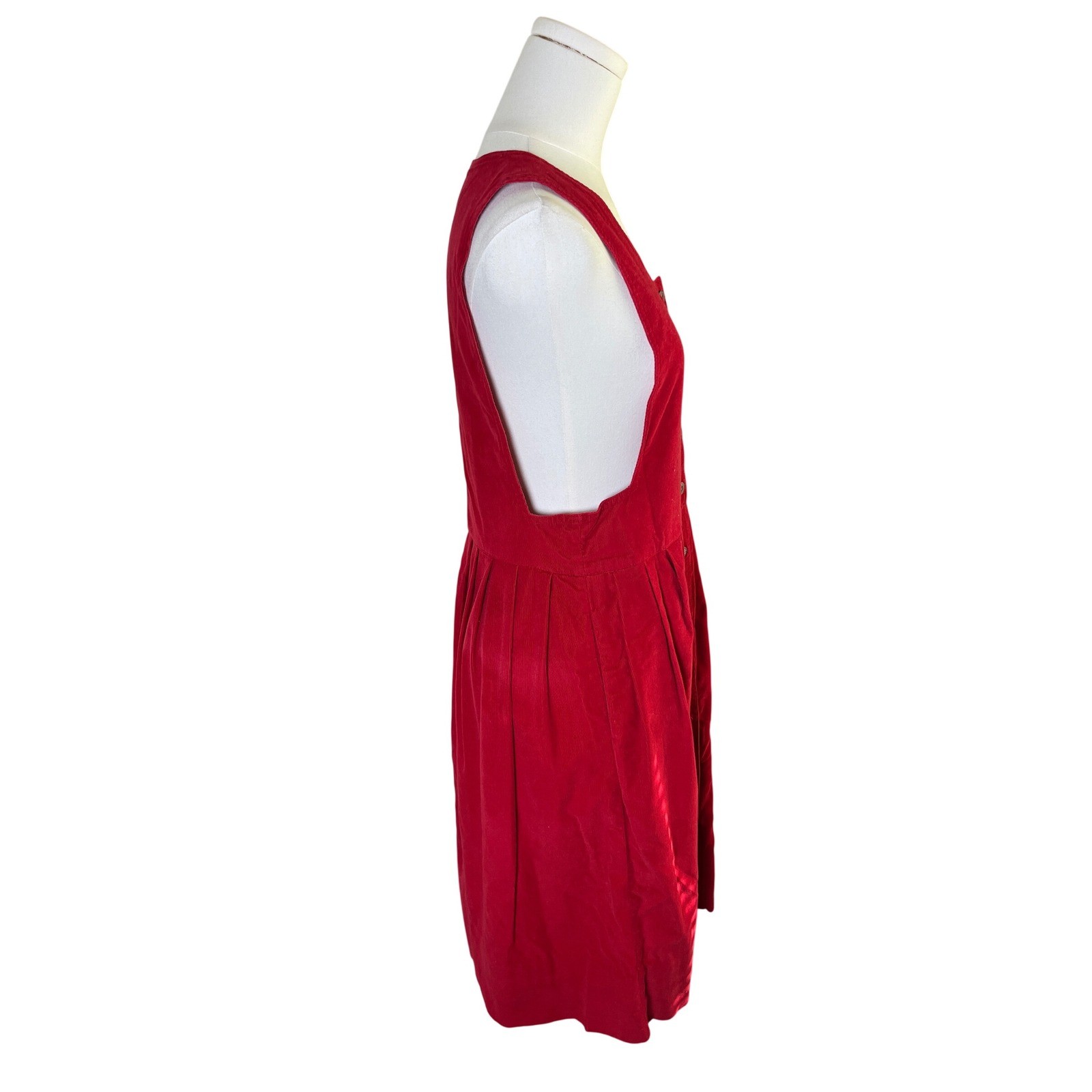 Twee Pinafore Button Front Red Fit Flare Sundress RetroBR Connolly Women 4P