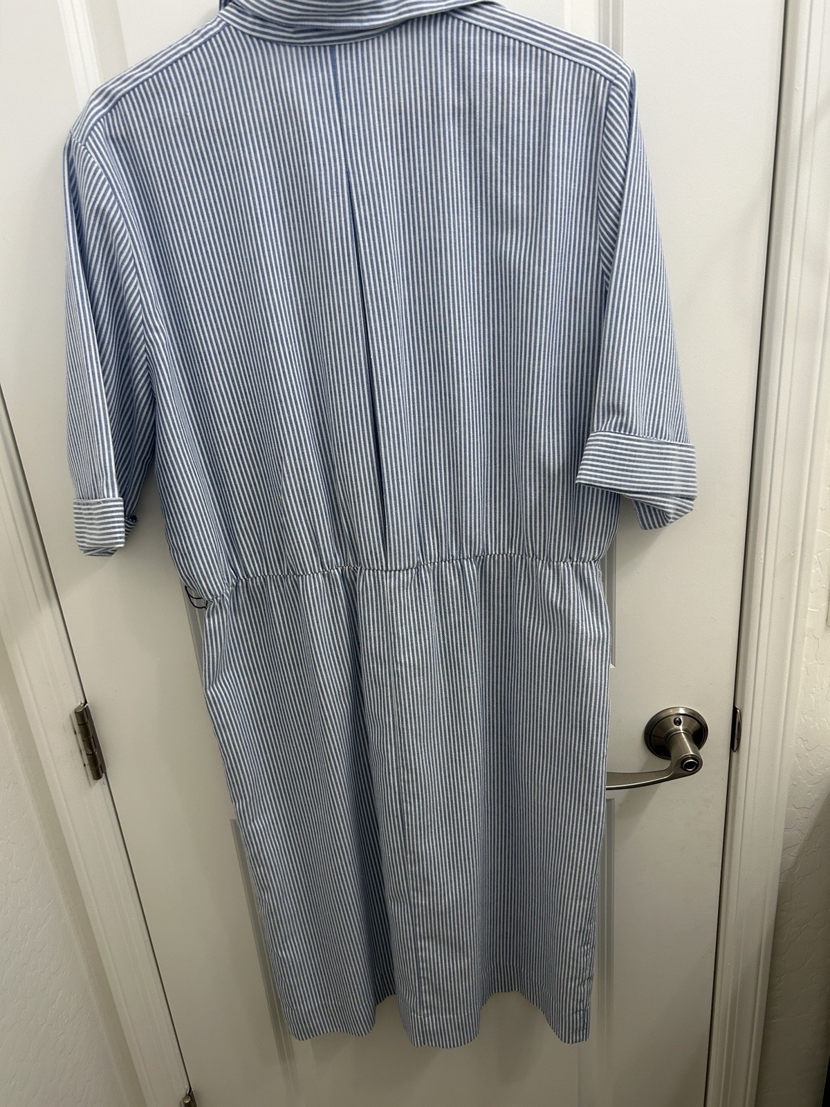 Vintage Striped Seersucker Buttondown Dress with Belt