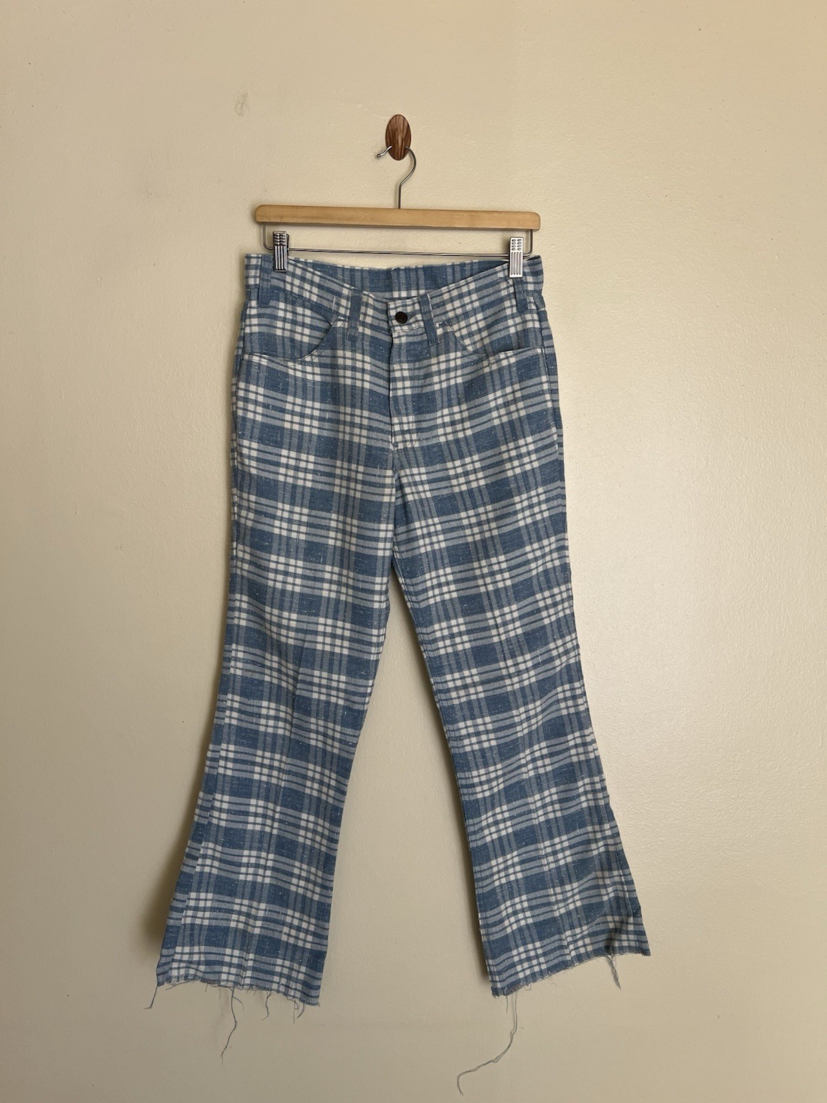 VTG 70s Levi&rsquo;s Sta-Prest Plaid Flare Slacks 30 X 28.5 USA