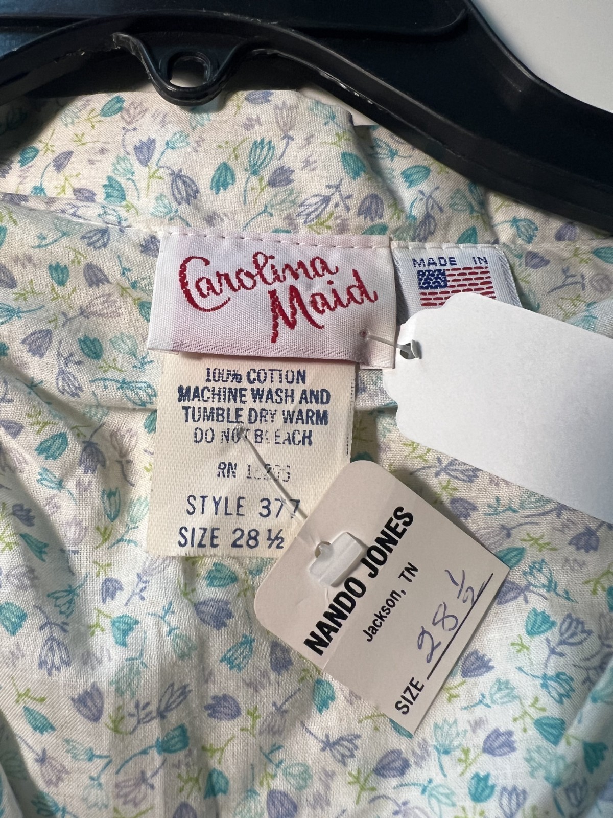 BNWT 1950s Deadstock Vintage Lightweight Tulip Print Cotton Shirt Dress sz 28.5