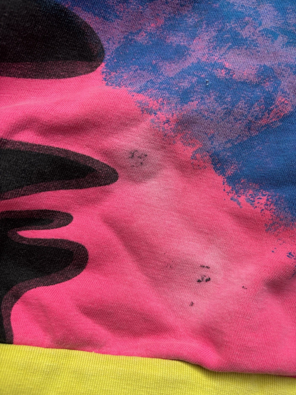 1989 Vintage Hand painted Neon Kozmik Crewneck Sweater Size XL.