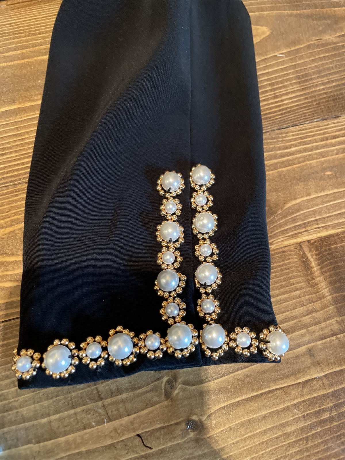 Vtg d’ore by Della Roufogali Beaded Black Open Cardigan Sz 10