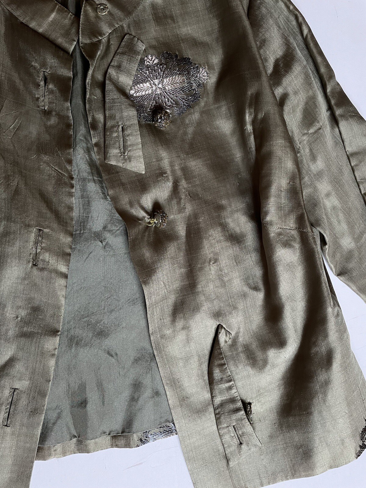Vintage Silk 50s Cropped Jacket Top 3/4 Sleeve Sz M Or S Asian style