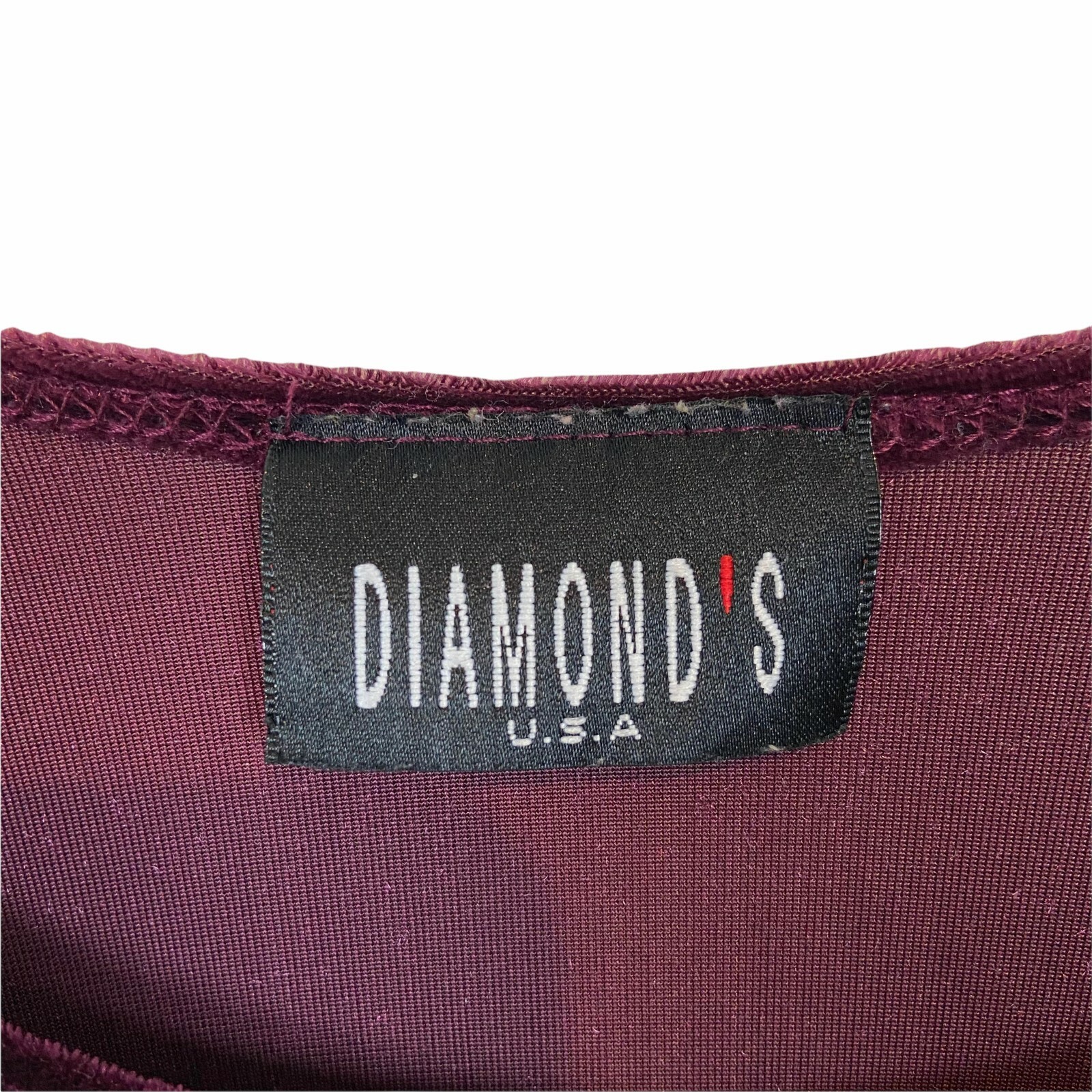 Goth Goddess Top Womens Size Large 80s Velour Stretch Fitted Vintage Wine