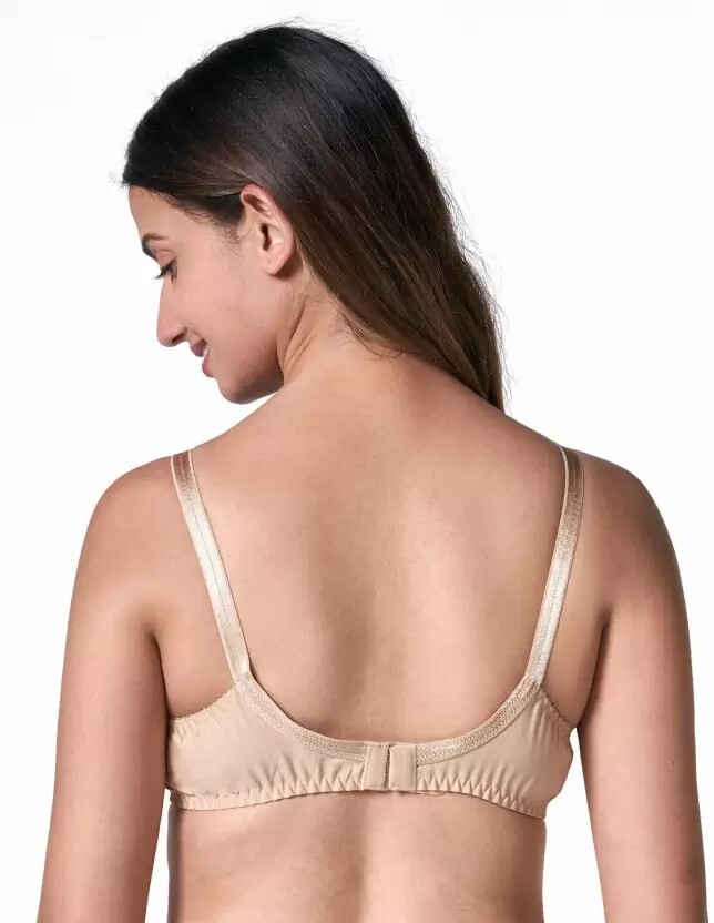 Saree Bra – Beige Double Layered Plus Size Non Padded Wireless Cotton Sexy Bra