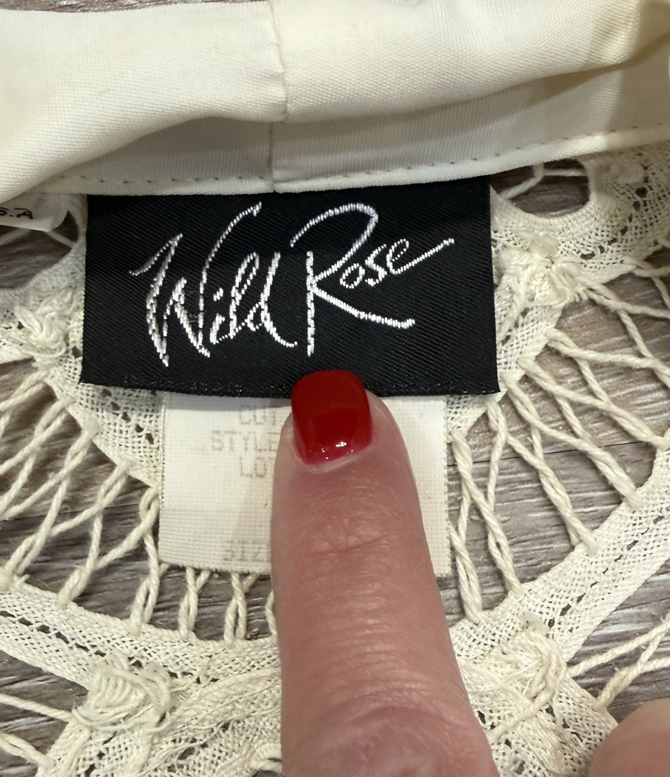 Vtg Wild Rose Jacket Battenburg Lace Back Boho Retro Fairy Ivory Nipped Waist