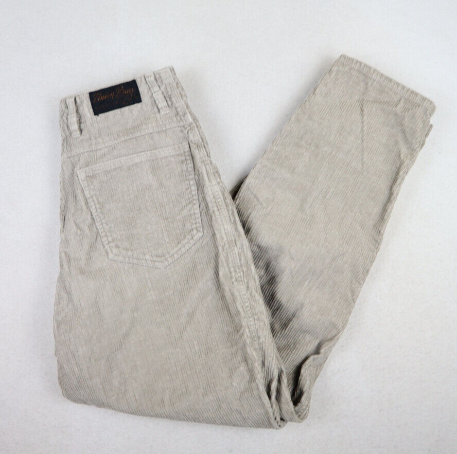 VINTAGE 80s 90s WOMEN&rsquo;S GRAY HIGH WAIST CORDUROY PANTS – UNION BAY – SIZE 9