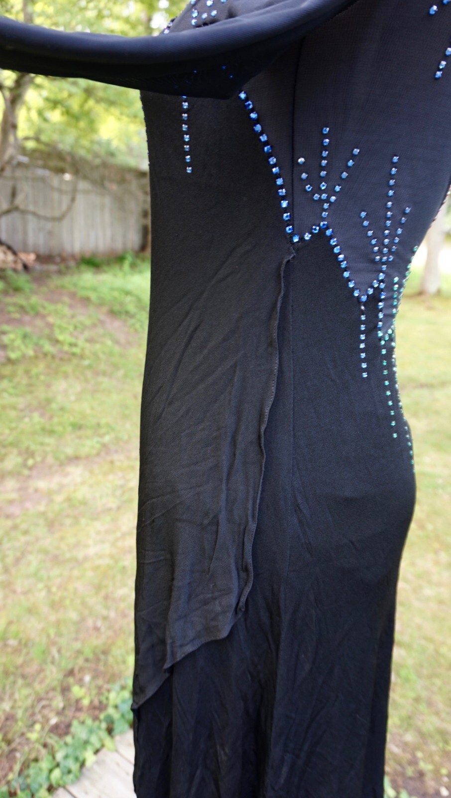 Vtg Giorgio di Sant&rsquo;Angelo Multicolor Rhinestone Stretchy Netted Bodysuit Dress