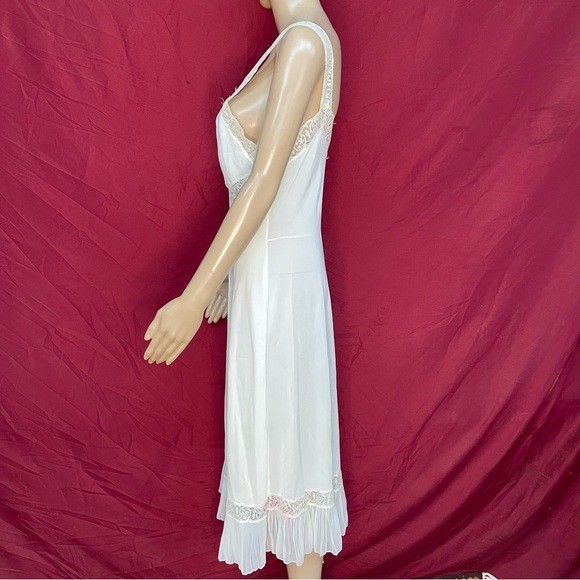 Vintage 1950s Charmode Sears Roebuck Lace Full-Length Slip Sleep Dress 36 Small