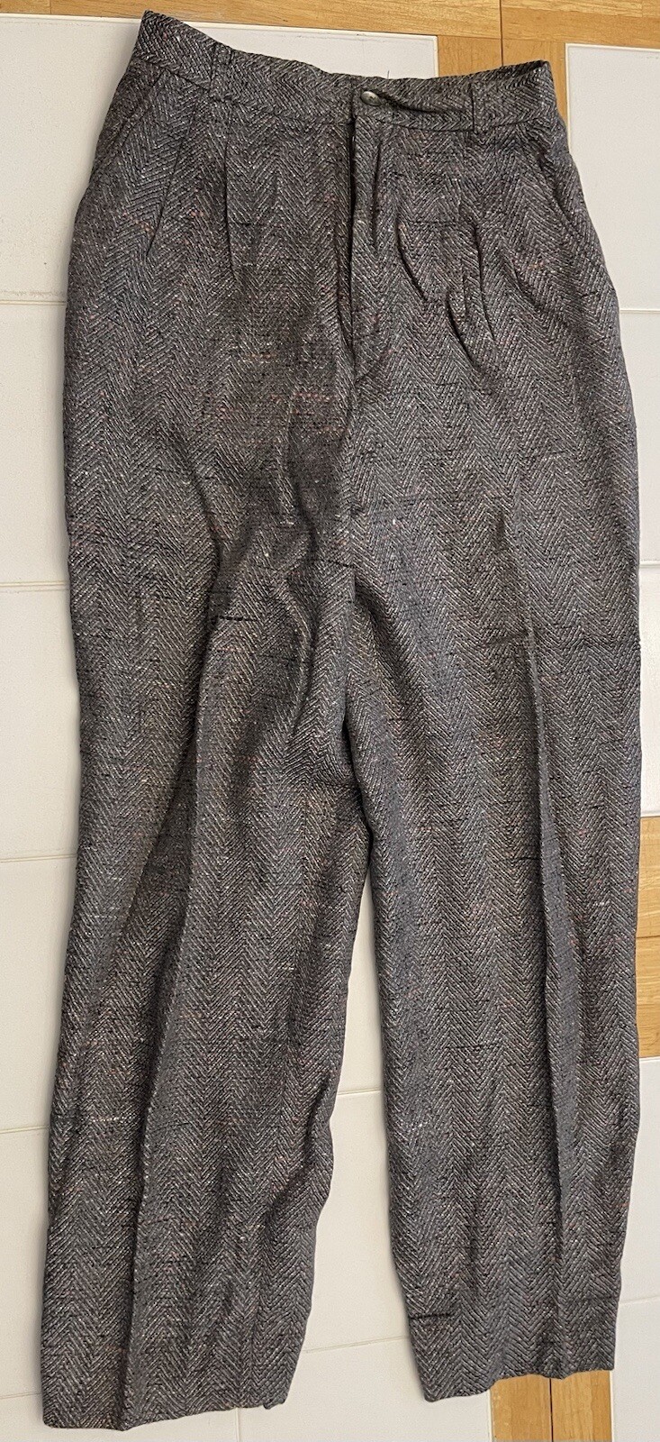 David N. Pants Womens Checkerboard Wool Polyester Trouser Vintage 24×29.5￼
