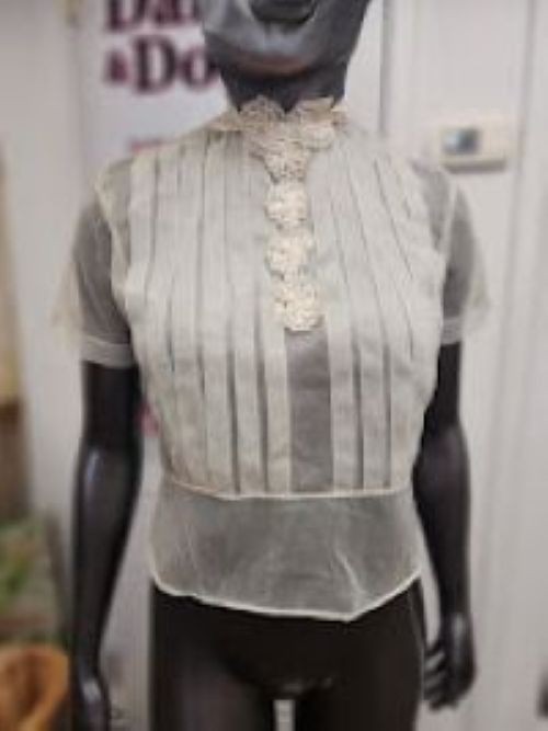 Gorgeous Vintage Jolene Cream Color Sheer Blouse 1950&rsquo;s Swing Rockabilly
