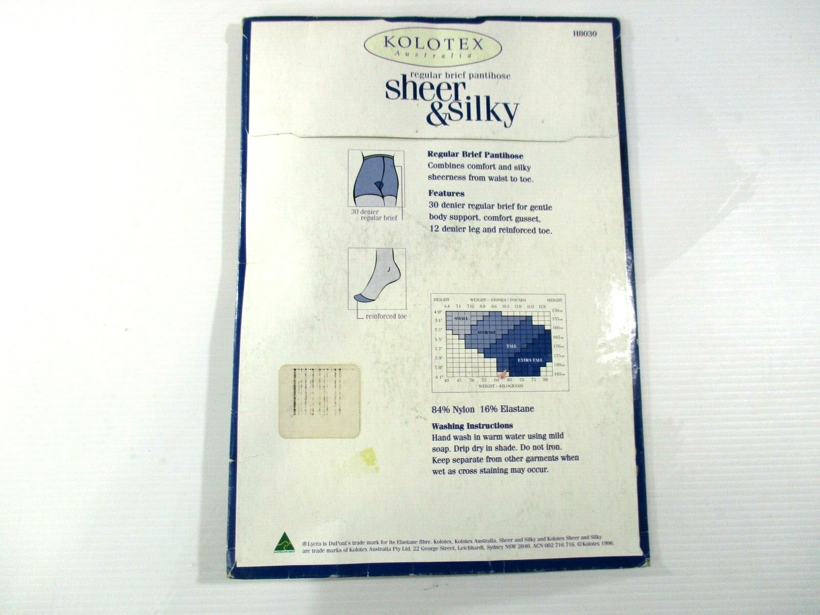 Kolotex Regular Brief Pantihose Sheer & Silky Small Nearly Black Lycra 12 denier