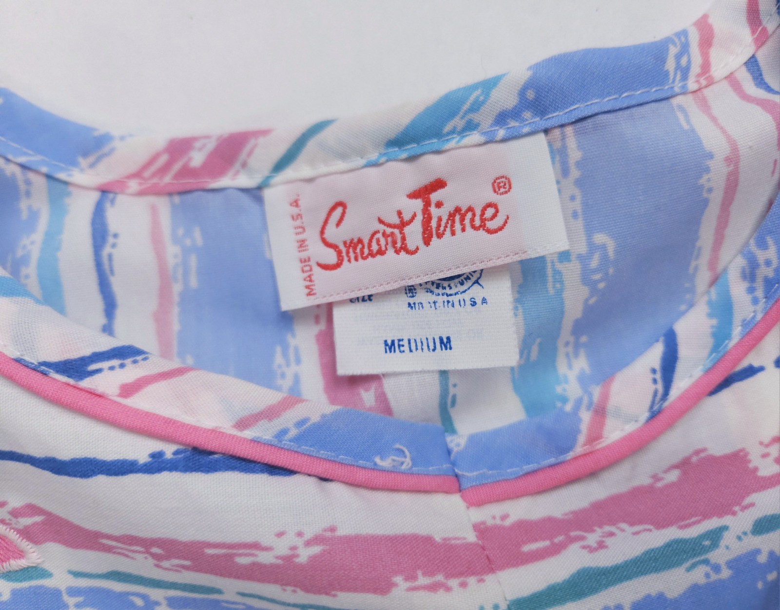 Smart Time Vintage Poly Cotton Embroidered Tulip Spring House Dress Medium