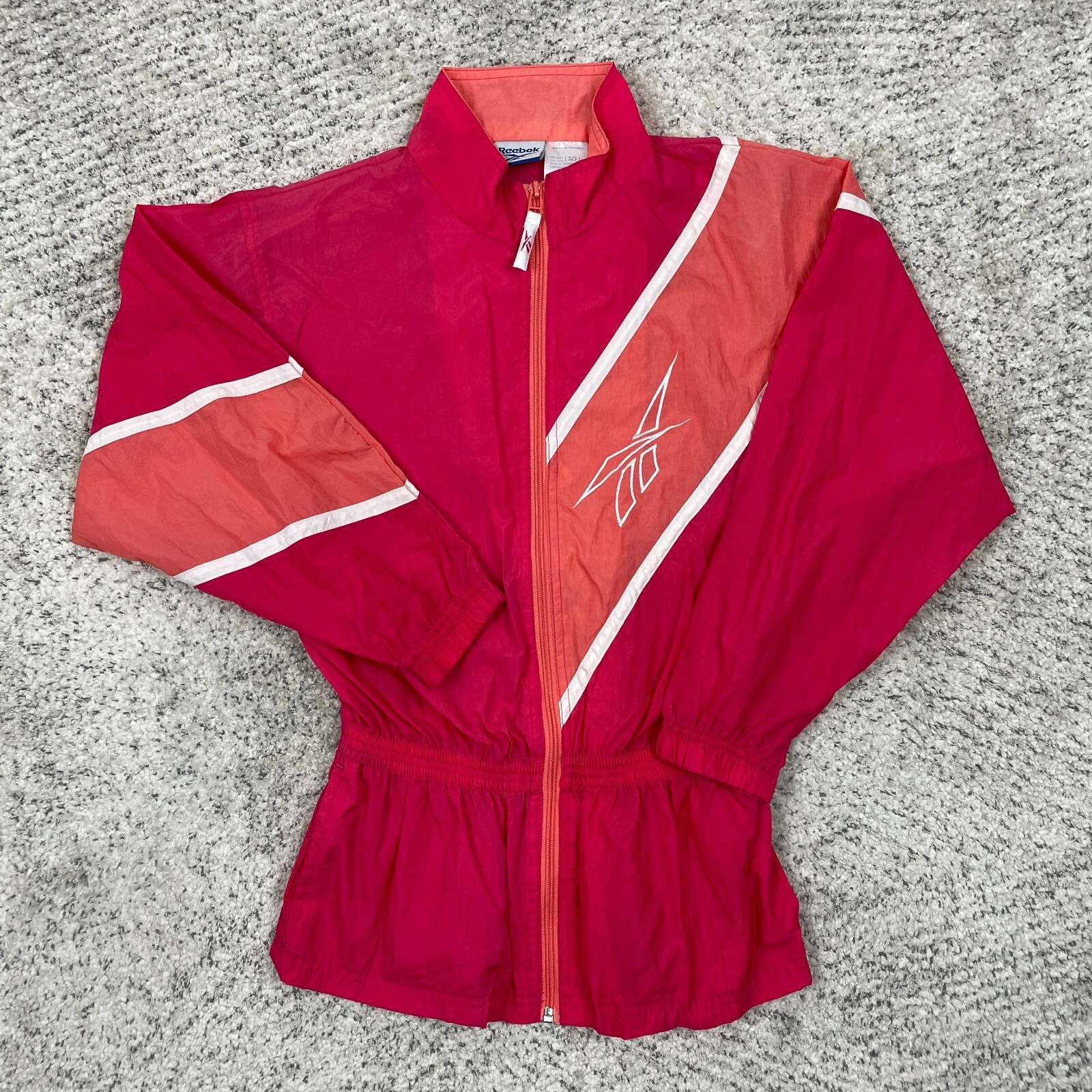 VTG 80s Reebok Jacket Womens Large Tennis Track Jogger Windbreaker Pink GUC