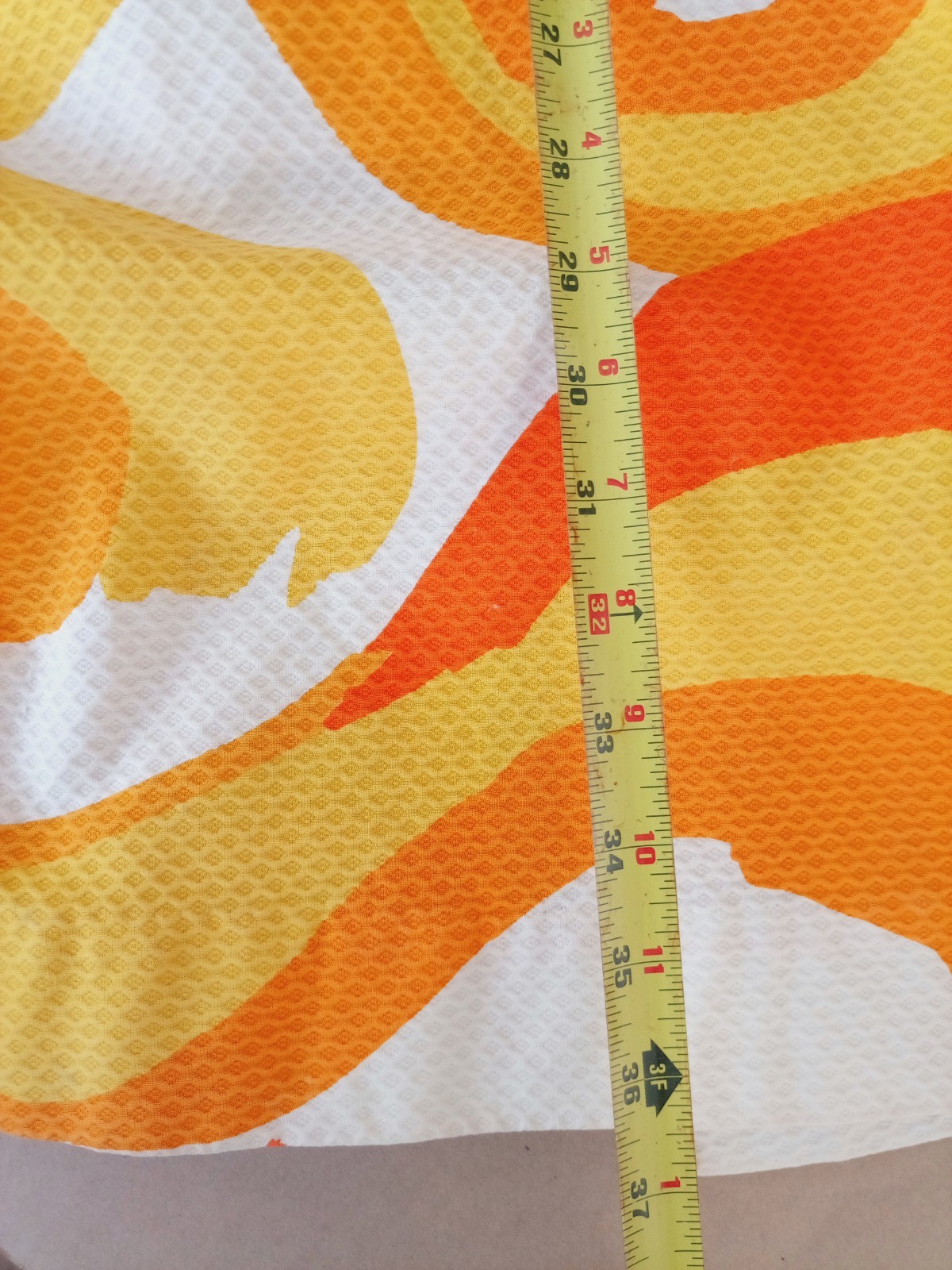 VTG Malia Hawaii 60s MCM Psychedelic Mod Gogo Mini Dress Atomic Orange SMALL