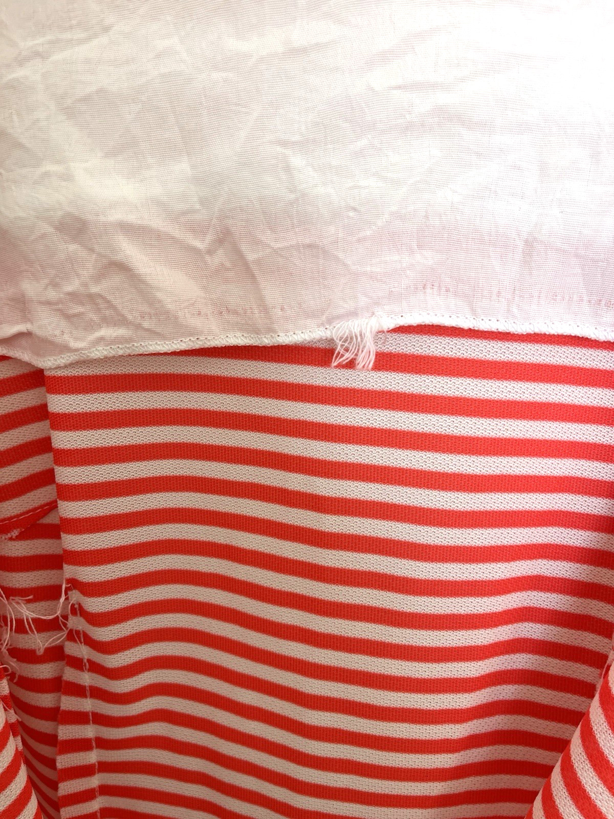 Vintage 1960s 70s Shift Dress Skort Orange White Stripe Shorts Handmade? READ