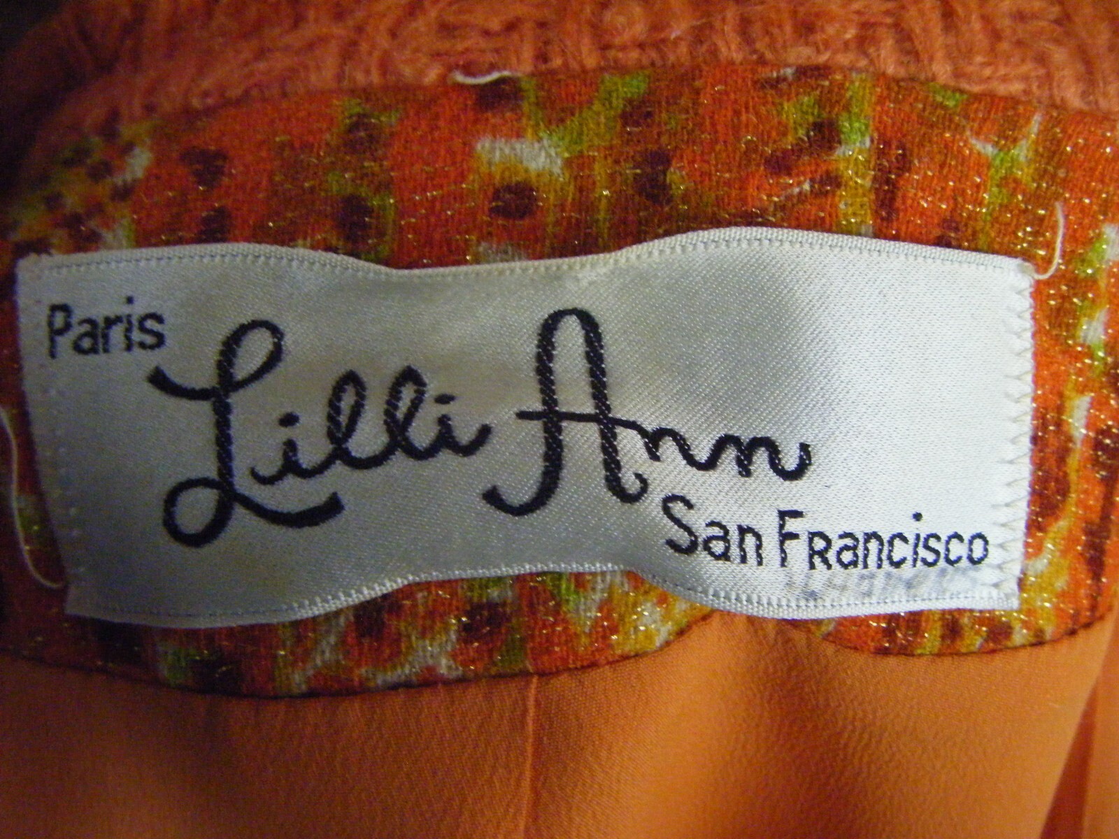 LILLI ANN Vtg 60s Orange Woven Wool Mod Jacket/Top/Skirt-Bust 36/Waist 24
