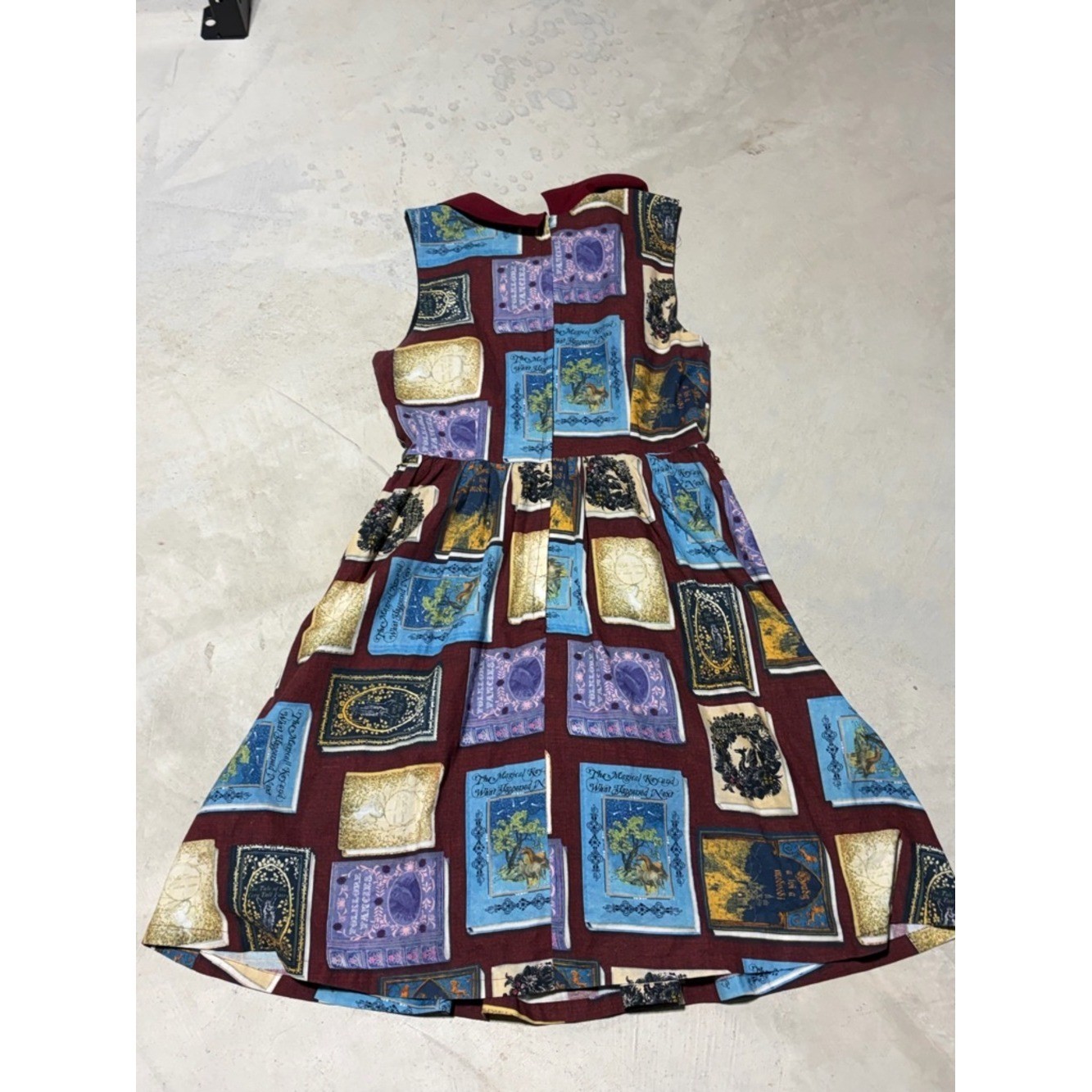 ModCloth Burgundy book Peter Pan Collar Dress library librarian teacher medium