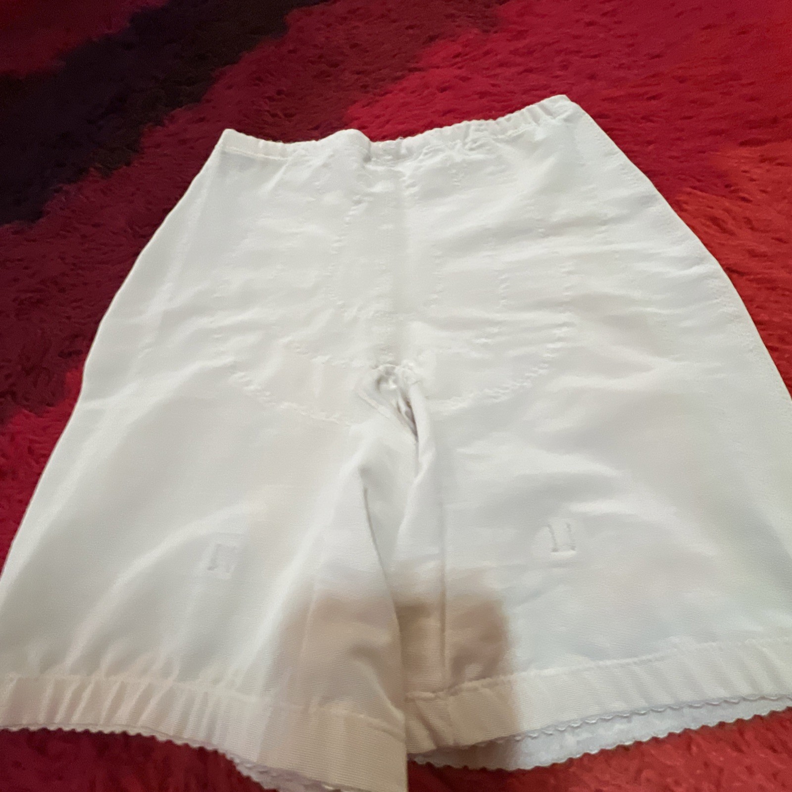 Vtg Beige Pettipants Girdle Control Top USA Large Garter Hooks Firm Shaper
