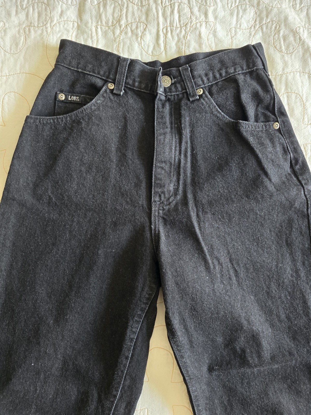 Vintage 89s 90s Lee Black High Waisted Mom Jeans Womens XXS/XS 24 Inch Waist