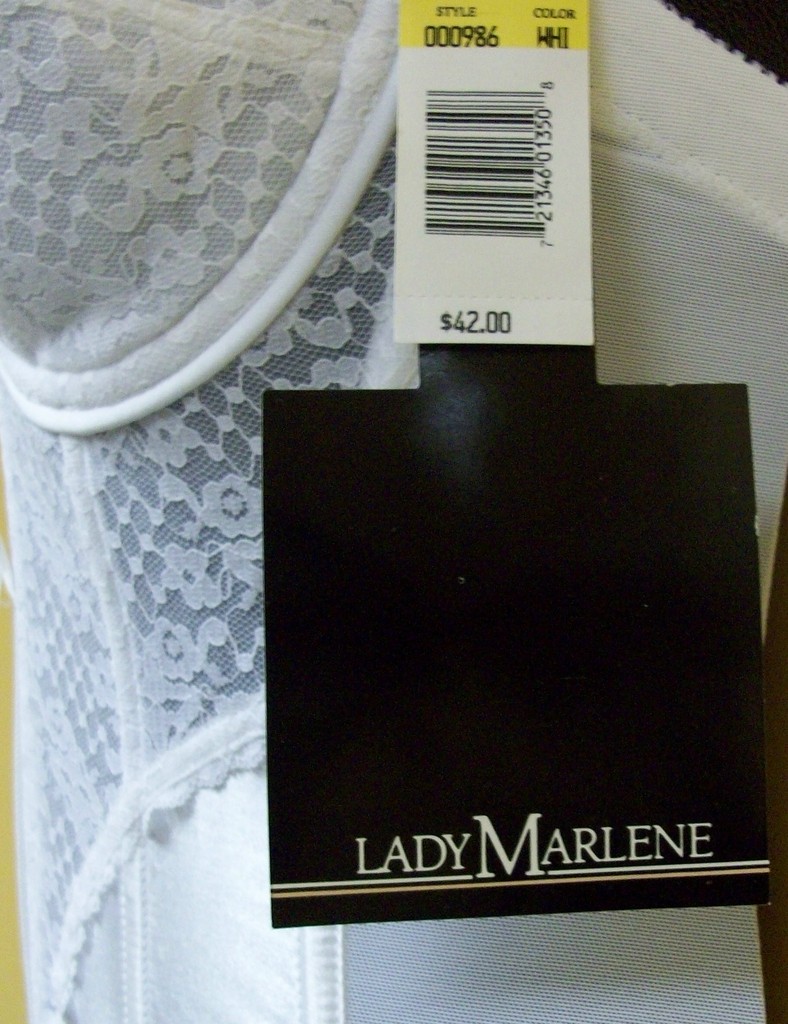 NWT Vintage Old Stock LADY MARLENE White CORSET W/ GARTER BELT SZ – 38 B
